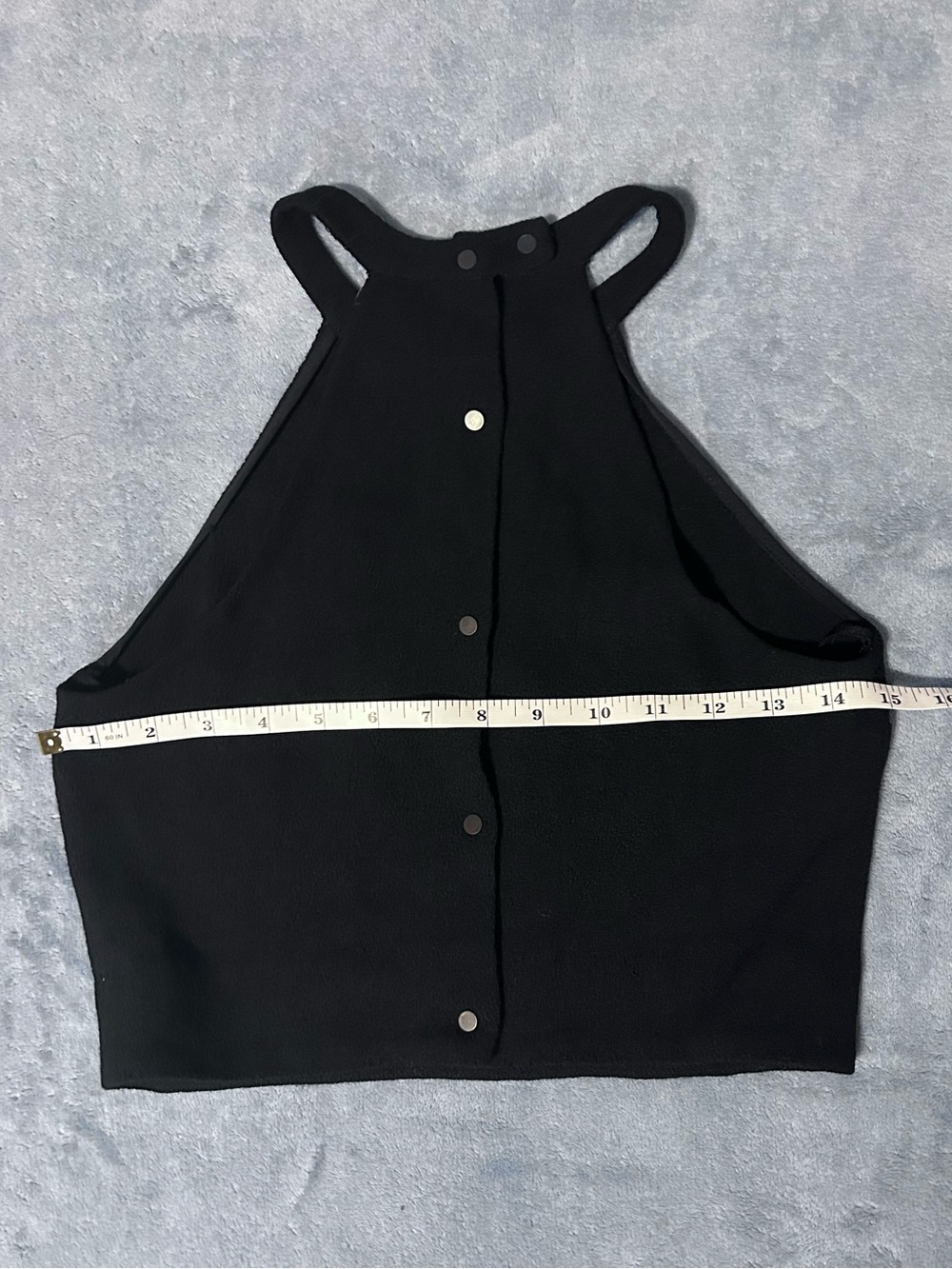 A.L.C Black Halter Snap-Back Crop Top - Picture 3 of 6